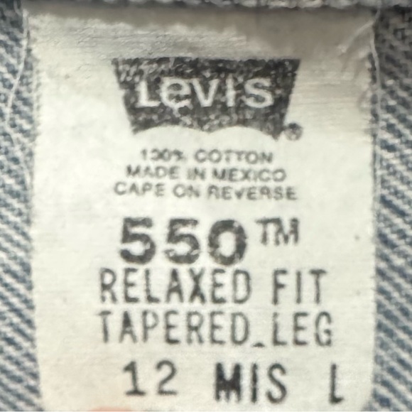 Levi’s 550 Vintage Relaxed Fit Jeans Light Wash 29x32 Made in Mexico - Picture 7 of 8